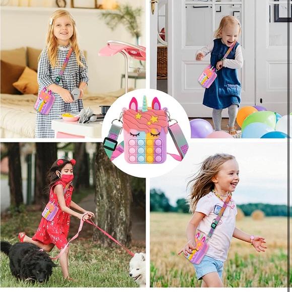 NWOT Rainbow Unicorn Pop It Mini Purse - Picture 11 of 15